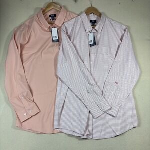 (Lot of 2) Cutter & Buck 1XB/1TG Mens Long Sleeve Collared Button Down Shirt NWT
